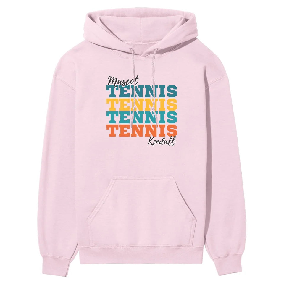 Personalized Tennis Tennis Tennis on a Hoodie With Mascot and Tennis Player Name on a Hoodie