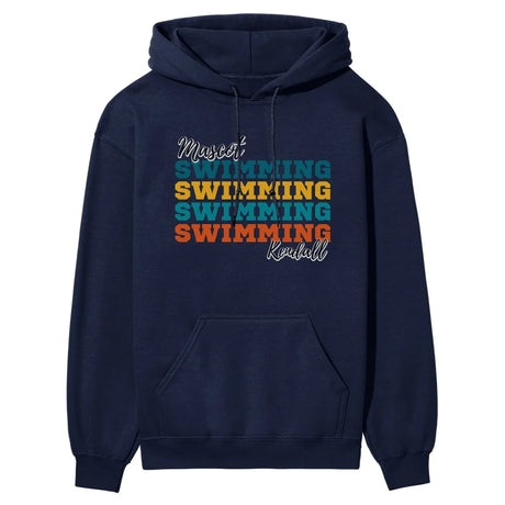 Personalized Swimming Swimming Swimming on a Hoodie With Mascot and Swimmer Name on a Hoodie