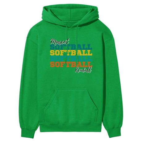 Personalized Softball Softball Softball on a Hoodie With Mascot and Softball Player Name on a Hoodie