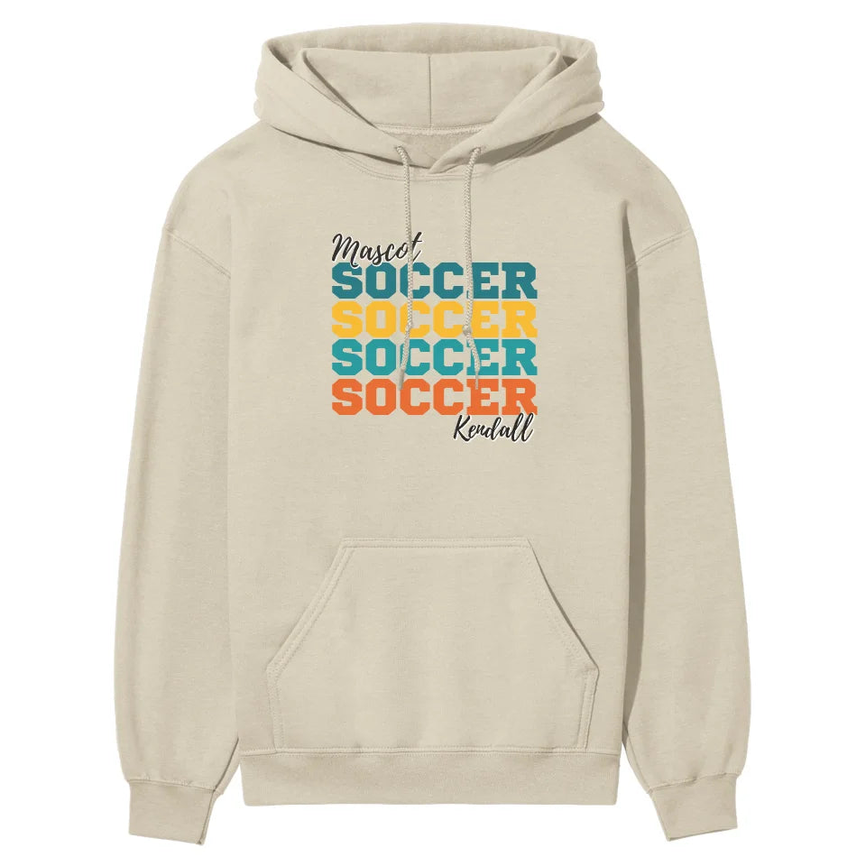 Personalized Soccer Soccer Soccer on a Hoodie With Mascot and Soccer Player Name on a Hoodie