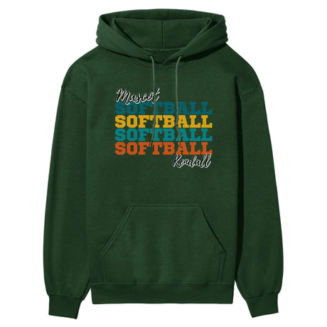 Personalized Softball Softball Softball on a Hoodie With Mascot and Softball Player Name on a Hoodie