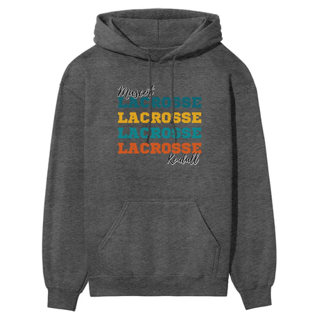 Personalized Lacrosse Lacrosse Lacrosse on a Hoodie With Mascot and Lacrosse Player Name on a Hoodie