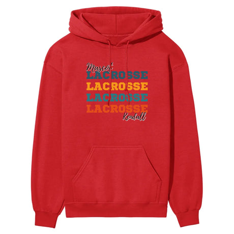 Personalized Lacrosse Lacrosse Lacrosse on a Hoodie With Mascot and Lacrosse Player Name on a Hoodie