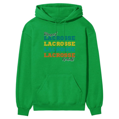 Personalized Lacrosse Lacrosse Lacrosse on a Hoodie With Mascot and Lacrosse Player Name on a Hoodie