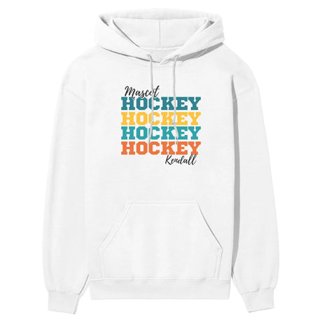 Personalized Hockey Hockey Hockey on a Hoodie With Mascot and Hockey Player Name on a Hoodie