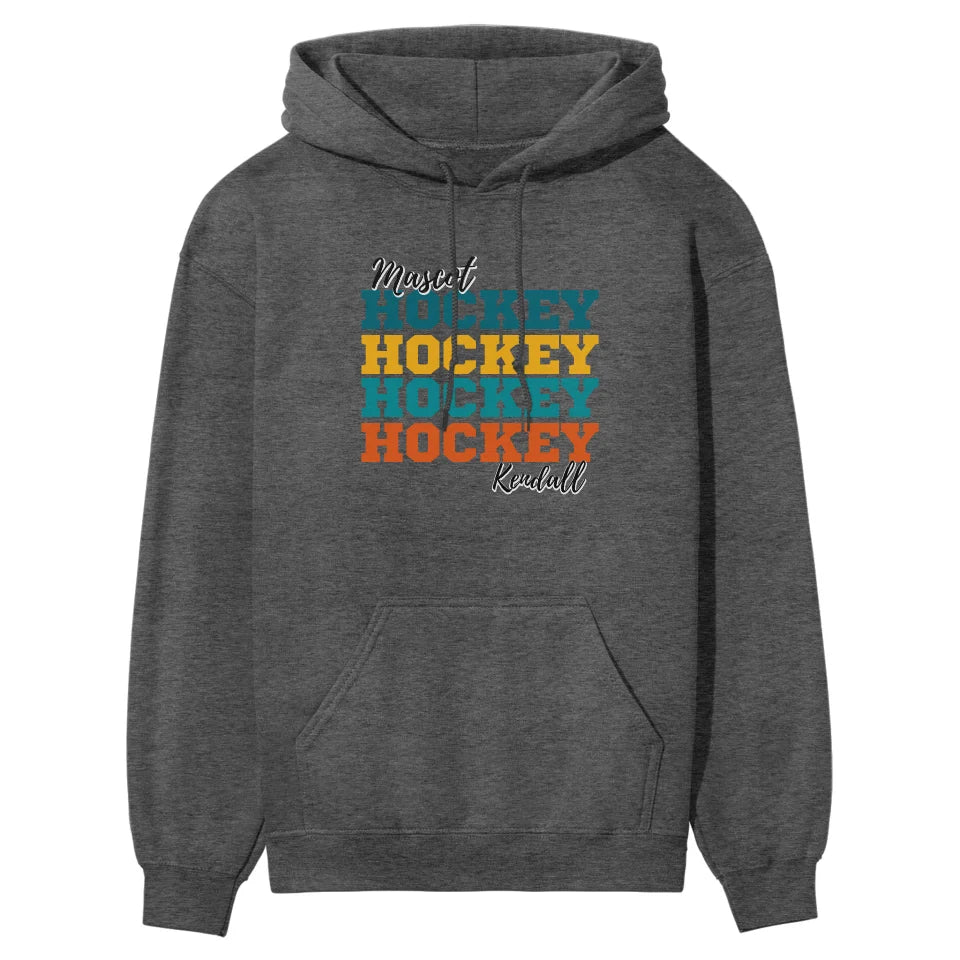 Personalized Hockey Hockey Hockey on a Hoodie With Mascot and Hockey Player Name on a Hoodie