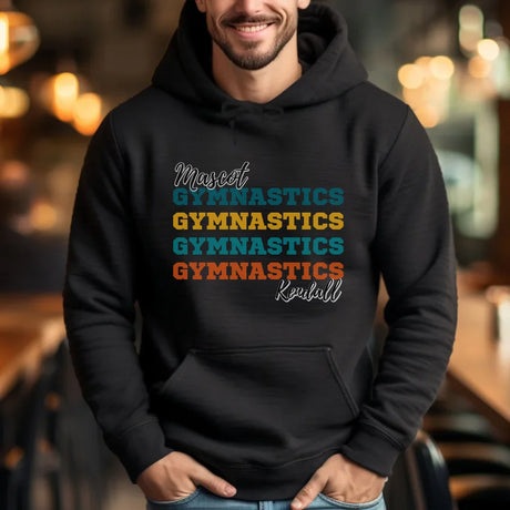 Personalized Gymnastics Gymnastics Gymnastics on a Hoodie With Mascot and Gymnast Name on a Hoodie