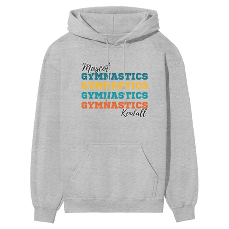 Personalized Gymnastics Gymnastics Gymnastics on a Hoodie With Mascot and Gymnast Name on a Hoodie