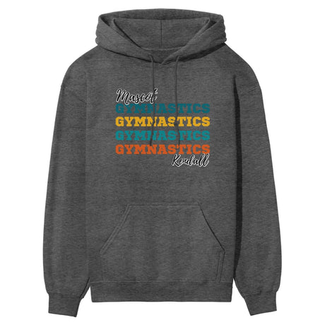 Personalized Gymnastics Gymnastics Gymnastics on a Hoodie With Mascot and Gymnast Name on a Hoodie