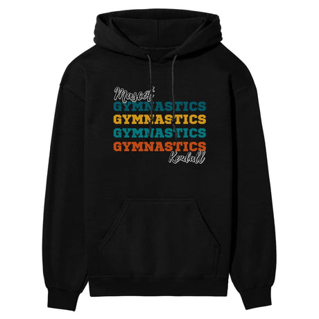 Personalized Gymnastics Gymnastics Gymnastics on a Hoodie With Mascot and Gymnast Name on a Hoodie