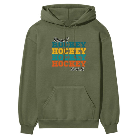 Personalized Hockey Hockey Hockey on a Hoodie With Mascot and Hockey Player Name on a Hoodie