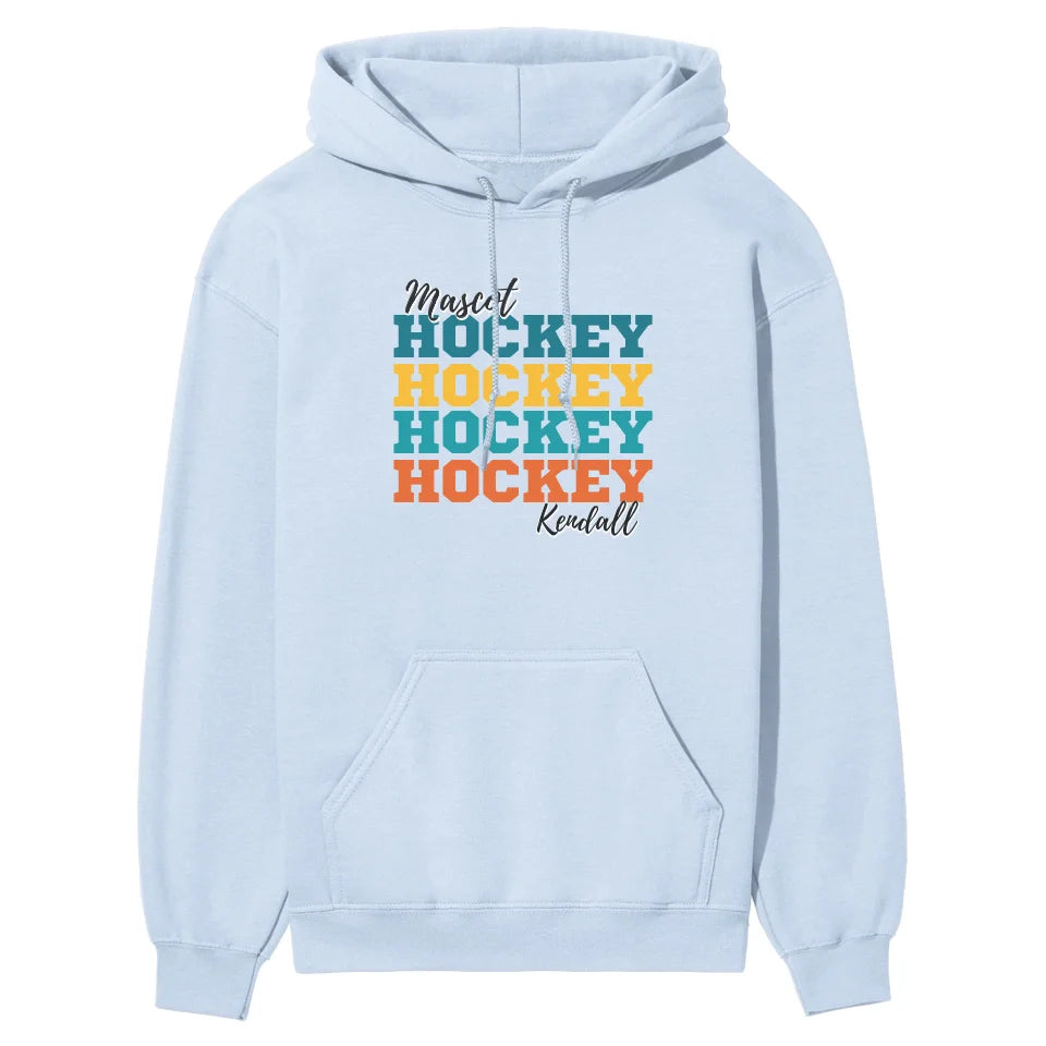 Personalized Hockey Hockey Hockey on a Hoodie With Mascot and Hockey Player Name on a Hoodie