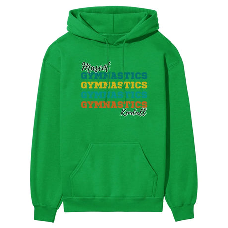 Personalized Gymnastics Gymnastics Gymnastics on a Hoodie With Mascot and Gymnast Name on a Hoodie