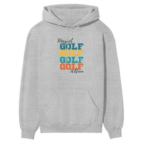 Personalized Golf Golf Golf on a Hoodie With Mascot and Golfer Name on a Hoodie