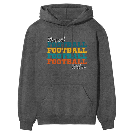 Personalized Football Football Football on a Hoodie With Mascot and Football Player Name on a Hoodie