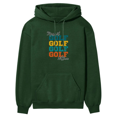 Personalized Golf Golf Golf on a Hoodie With Mascot and Golfer Name on a Hoodie