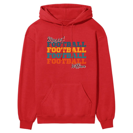 Personalized Football Football Football on a Hoodie With Mascot and Football Player Name on a Hoodie