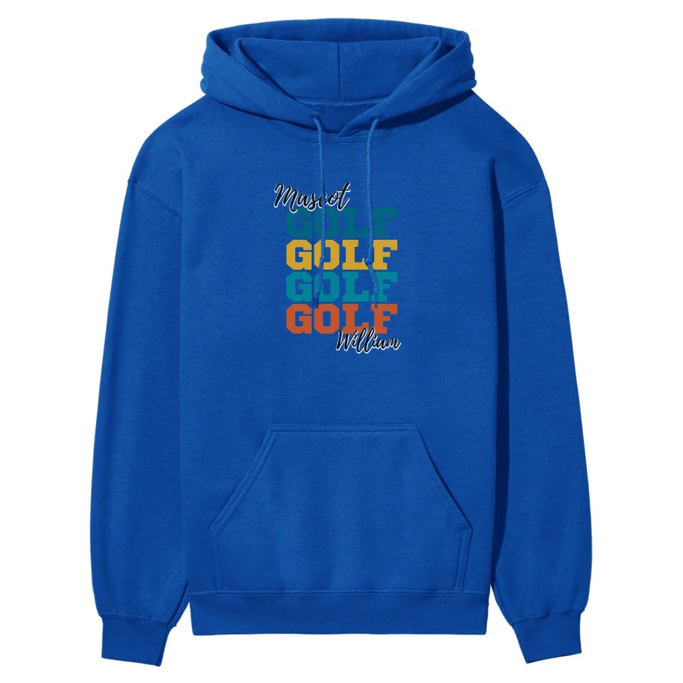 Personalized Golf Golf Golf on a Hoodie With Mascot and Golfer Name on a Hoodie