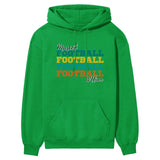 Personalized Football Football Football on a Hoodie With Mascot and Football Player Name on a Hoodie