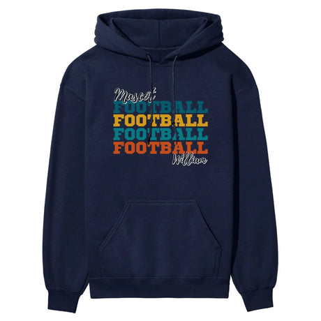 Personalized Football Football Football on a Hoodie With Mascot and Football Player Name on a Hoodie