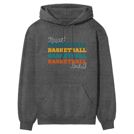 Personalized Basketball Basketball Basketball on a Hoodie With Mascot and Basketball Player Name on a Hoodie