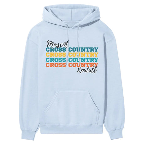 Personalized Cross Country Cross Country Cross Country on a Hoodie With Mascot and Cross Country Runner Name on a Hoodie