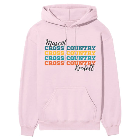 Personalized Cross Country Cross Country Cross Country on a Hoodie With Mascot and Cross Country Runner Name on a Hoodie