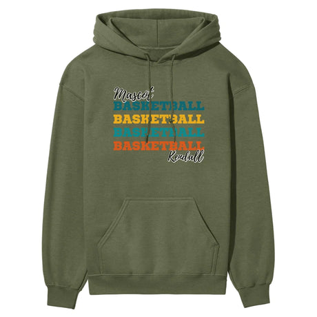 Personalized Basketball Basketball Basketball on a Hoodie With Mascot and Basketball Player Name on a Hoodie