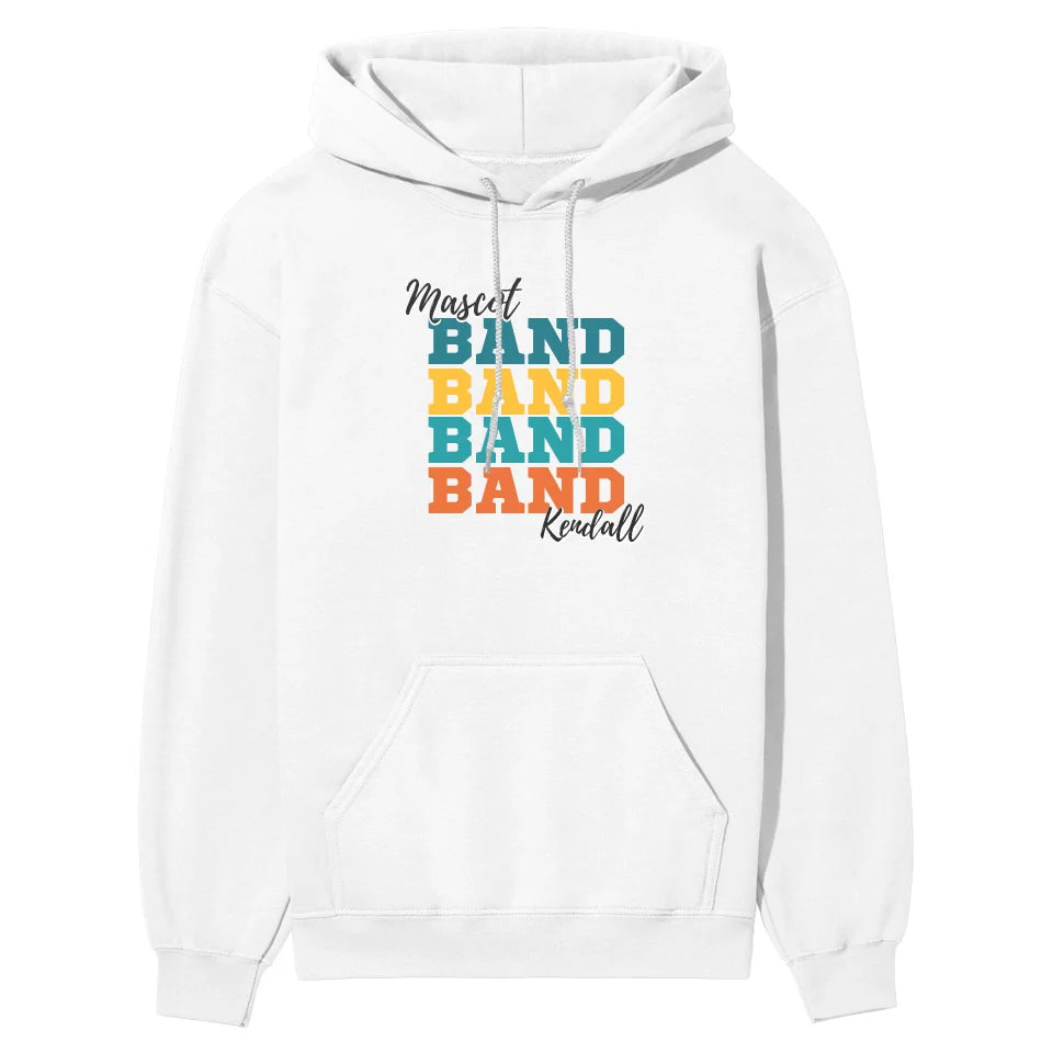 Personalized Band Band Band on a Hoodie With Mascot and Musician Name on a Hoodie