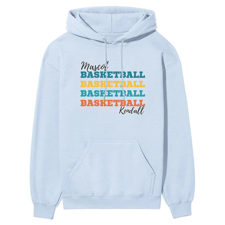 Personalized Basketball Basketball Basketball on a Hoodie With Mascot and Basketball Player Name on a Hoodie