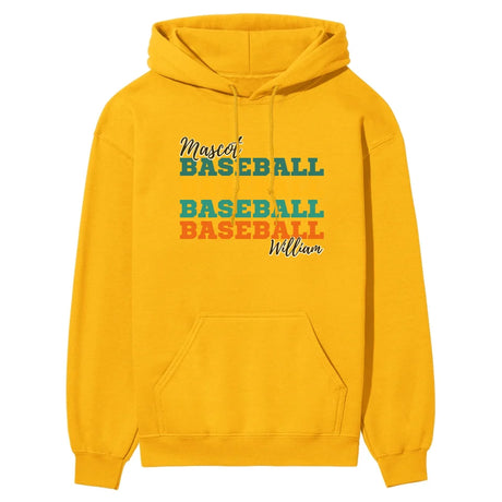 Personalized Baseball Baseball Baseball on a Hoodie With Mascot and Baseball Player Name on a Hoodie