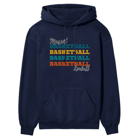 Personalized Basketball Basketball Basketball on a Hoodie With Mascot and Basketball Player Name on a Hoodie