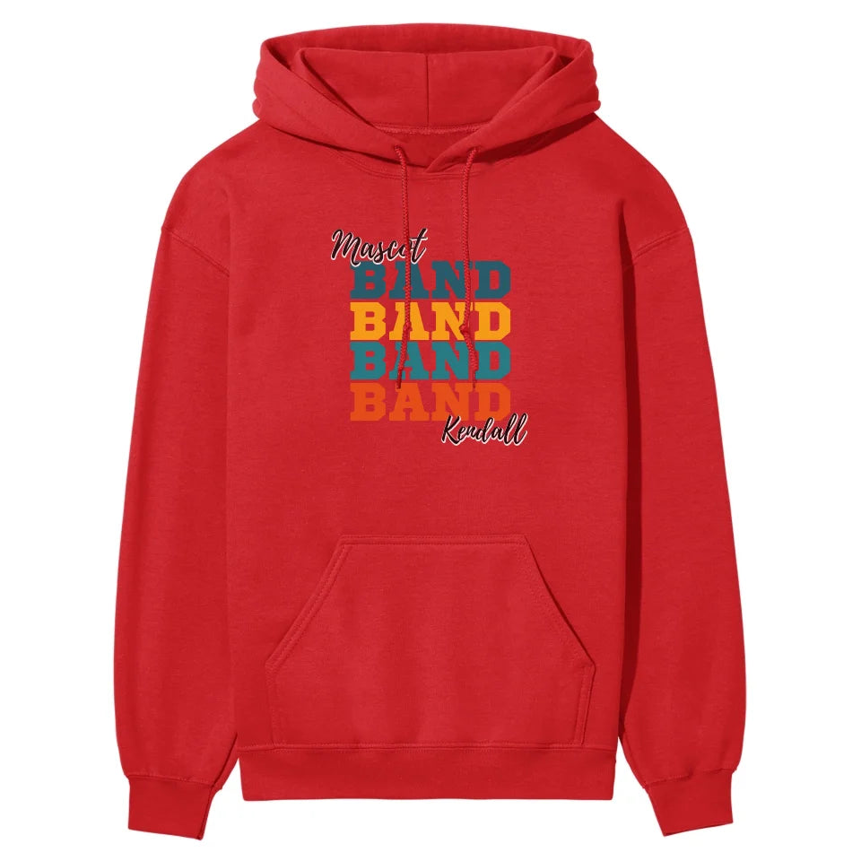 Personalized Band Band Band on a Hoodie With Mascot and Musician Name on a Hoodie