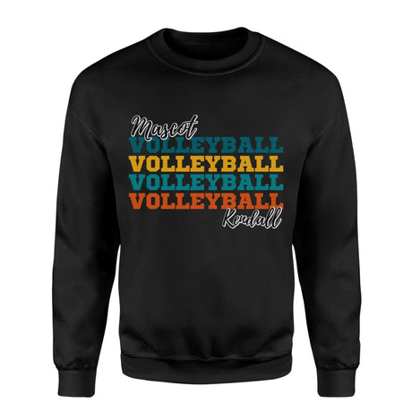 Personalized Volleyball Volleyball Volleyball on a Sweatshirt With Mascot and Volleyball Player Name on a Sweatshirt