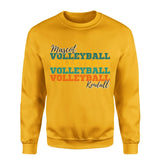 Personalized Volleyball Volleyball Volleyball on a Sweatshirt With Mascot and Volleyball Player Name on a Sweatshirt