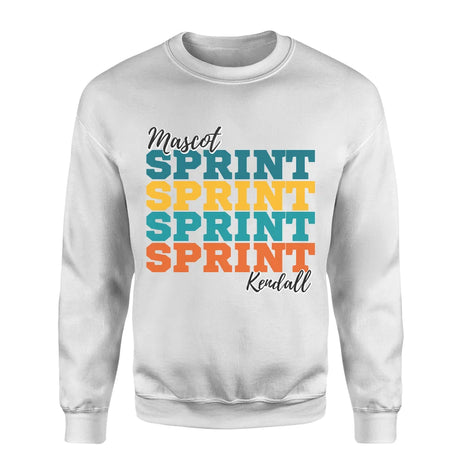 Personalized Sprint Sprint Sprint on a Sweatshirt With Mascot and Sprinter Name on a Sweatshirt