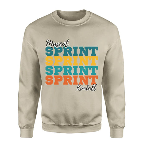 Personalized Sprint Sprint Sprint on a Sweatshirt With Mascot and Sprinter Name on a Sweatshirt