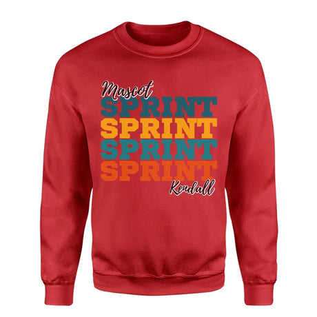 Personalized Sprint Sprint Sprint on a Sweatshirt With Mascot and Sprinter Name on a Sweatshirt