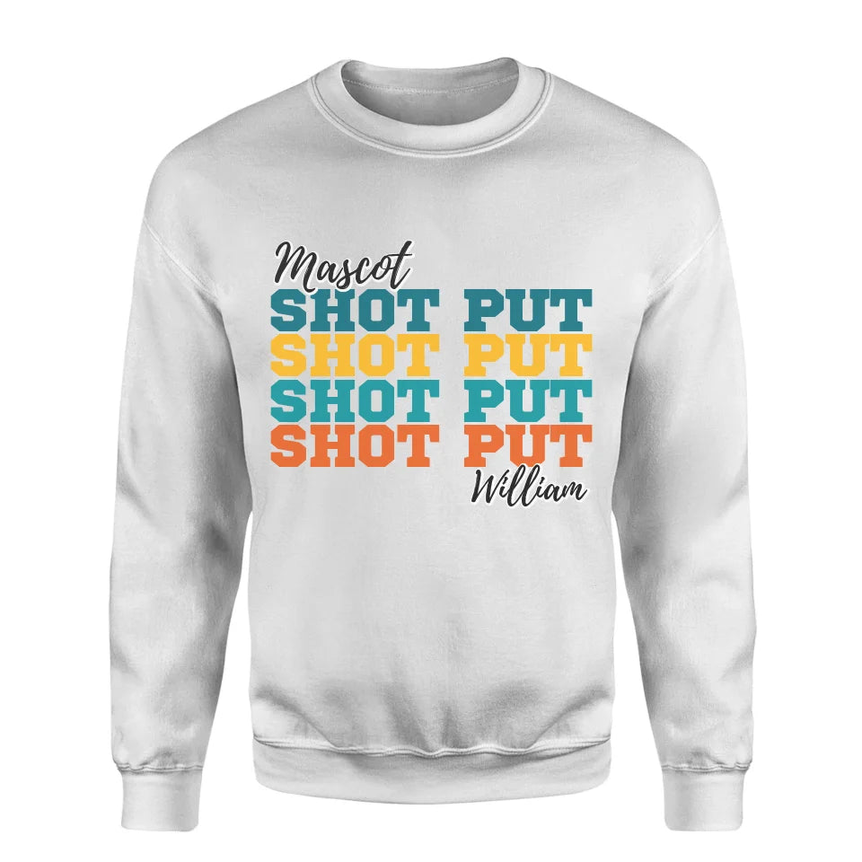 Personalized Shot put Shot put Shot put on a Sweatshirt With Mascot and Shot putter Name on a Sweatshirt