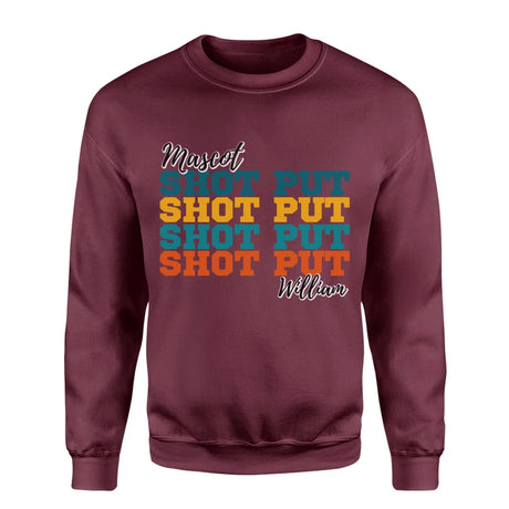 Personalized Shot put Shot put Shot put on a Sweatshirt With Mascot and Shot putter Name on a Sweatshirt