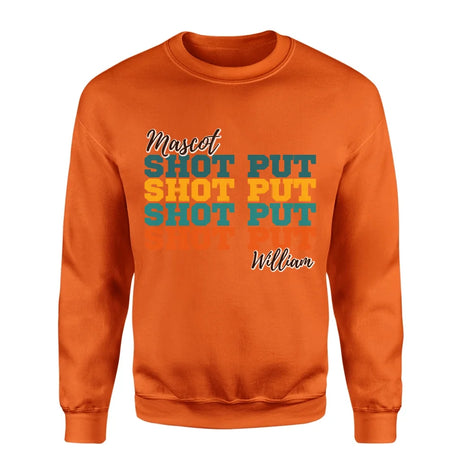 Personalized Shot put Shot put Shot put on a Sweatshirt With Mascot and Shot putter Name on a Sweatshirt