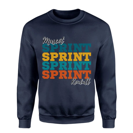 Personalized Sprint Sprint Sprint on a Sweatshirt With Mascot and Sprinter Name on a Sweatshirt