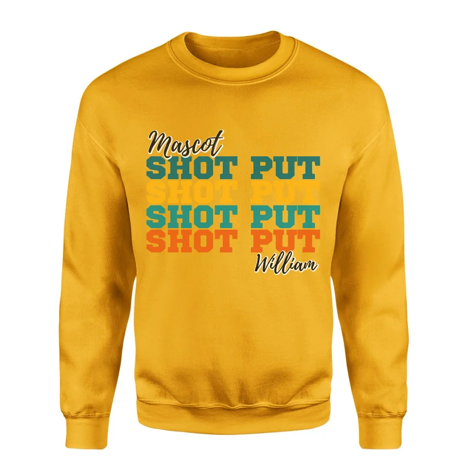 Personalized Shot put Shot put Shot put on a Sweatshirt With Mascot and Shot putter Name on a Sweatshirt