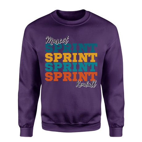 Personalized Sprint Sprint Sprint on a Sweatshirt With Mascot and Sprinter Name on a Sweatshirt