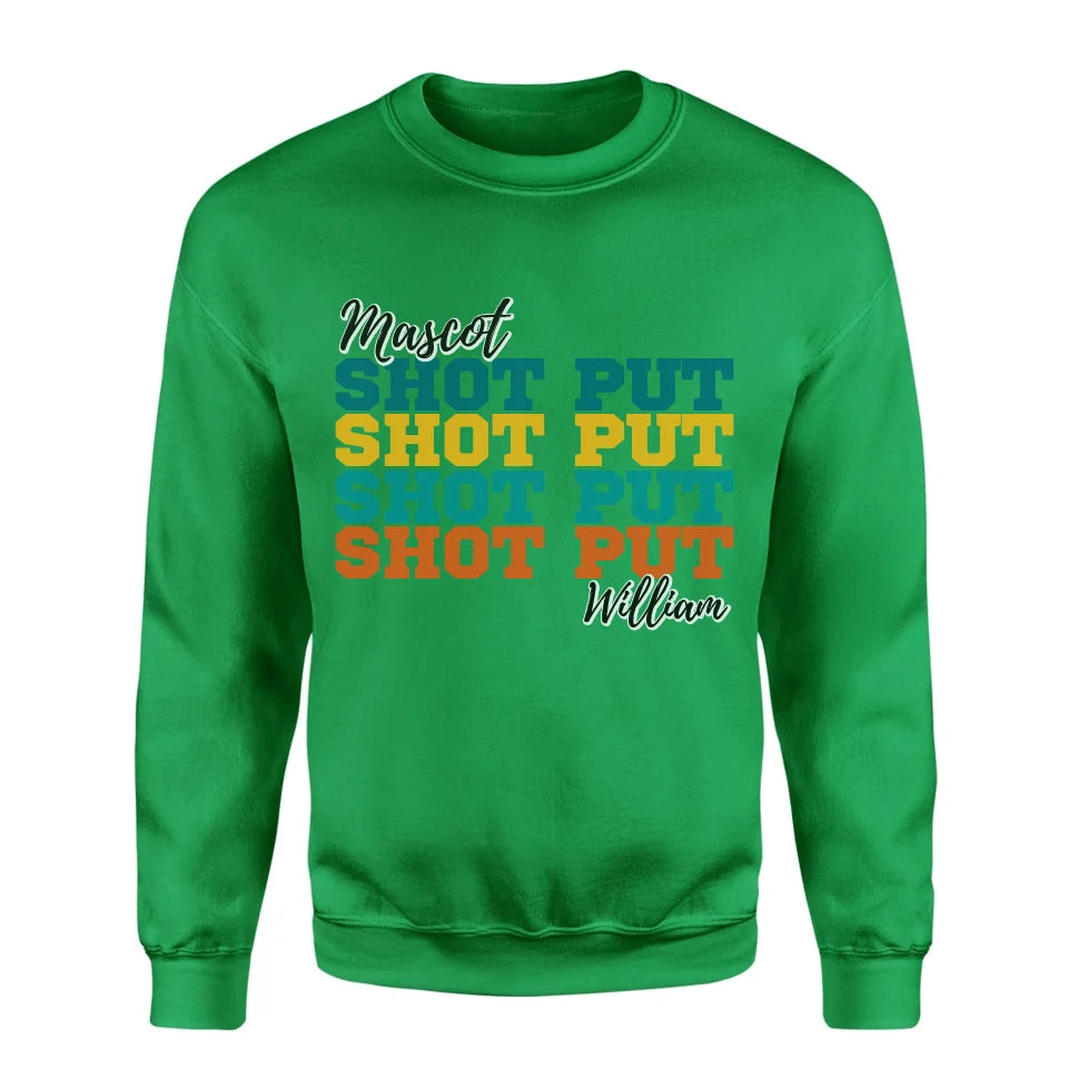 Personalized Shot put Shot put Shot put on a Sweatshirt With Mascot and Shot putter Name on a Sweatshirt