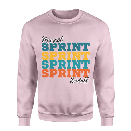 Personalized Sprint Sprint Sprint on a Sweatshirt With Mascot and Sprinter Name on a Sweatshirt