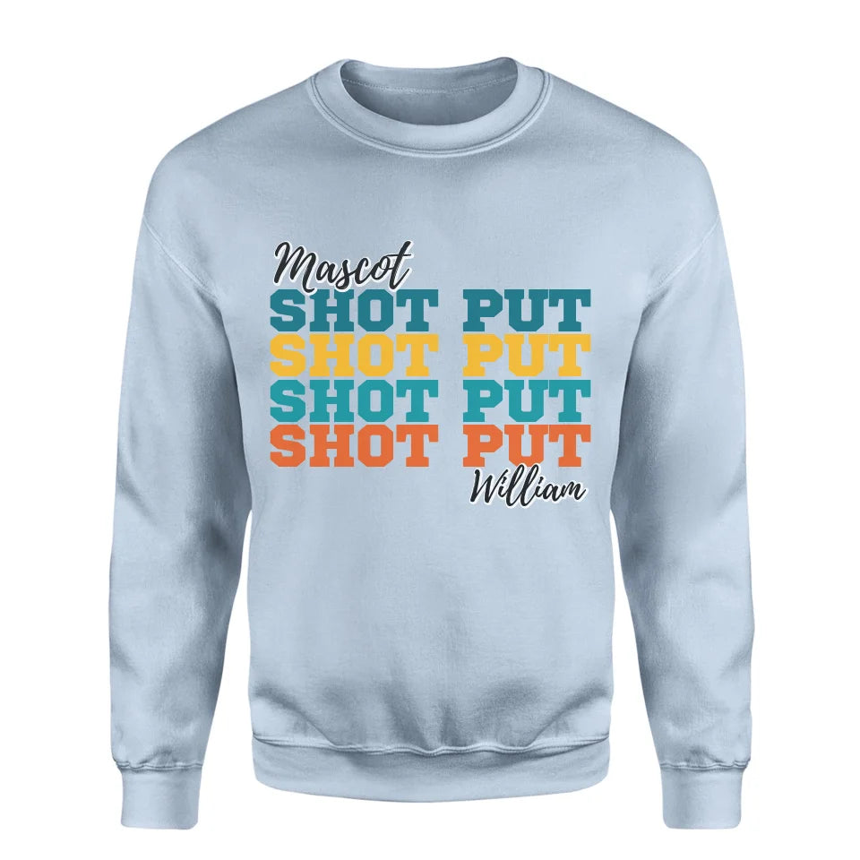 Personalized Shot put Shot put Shot put on a Sweatshirt With Mascot and Shot putter Name on a Sweatshirt