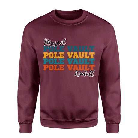 Personalized Pole Vault Pole Vault Pole Vault on a Sweatshirt With Mascot and Pole Vaulter Name on a Sweatshirt