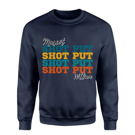 Personalized Shot put Shot put Shot put on a Sweatshirt With Mascot and Shot putter Name on a Sweatshirt