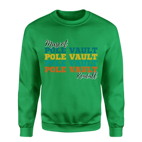 Personalized Pole Vault Pole Vault Pole Vault on a Sweatshirt With Mascot and Pole Vaulter Name on a Sweatshirt